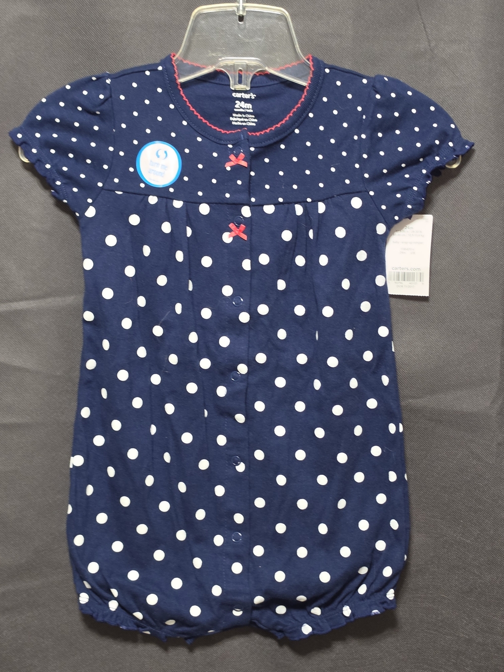 Carter's Navy Blue Polka Dot One-Piece Bodysuit